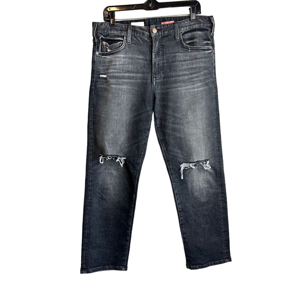 Antheopologie PILCRO JEANS womens 28 Gray Distressed Straight Leg Boyfriend